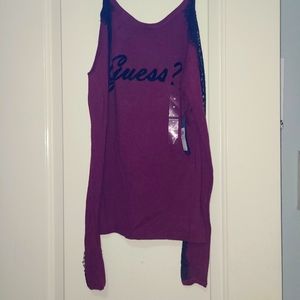 Guess Lace Sleeve Logo Sweater